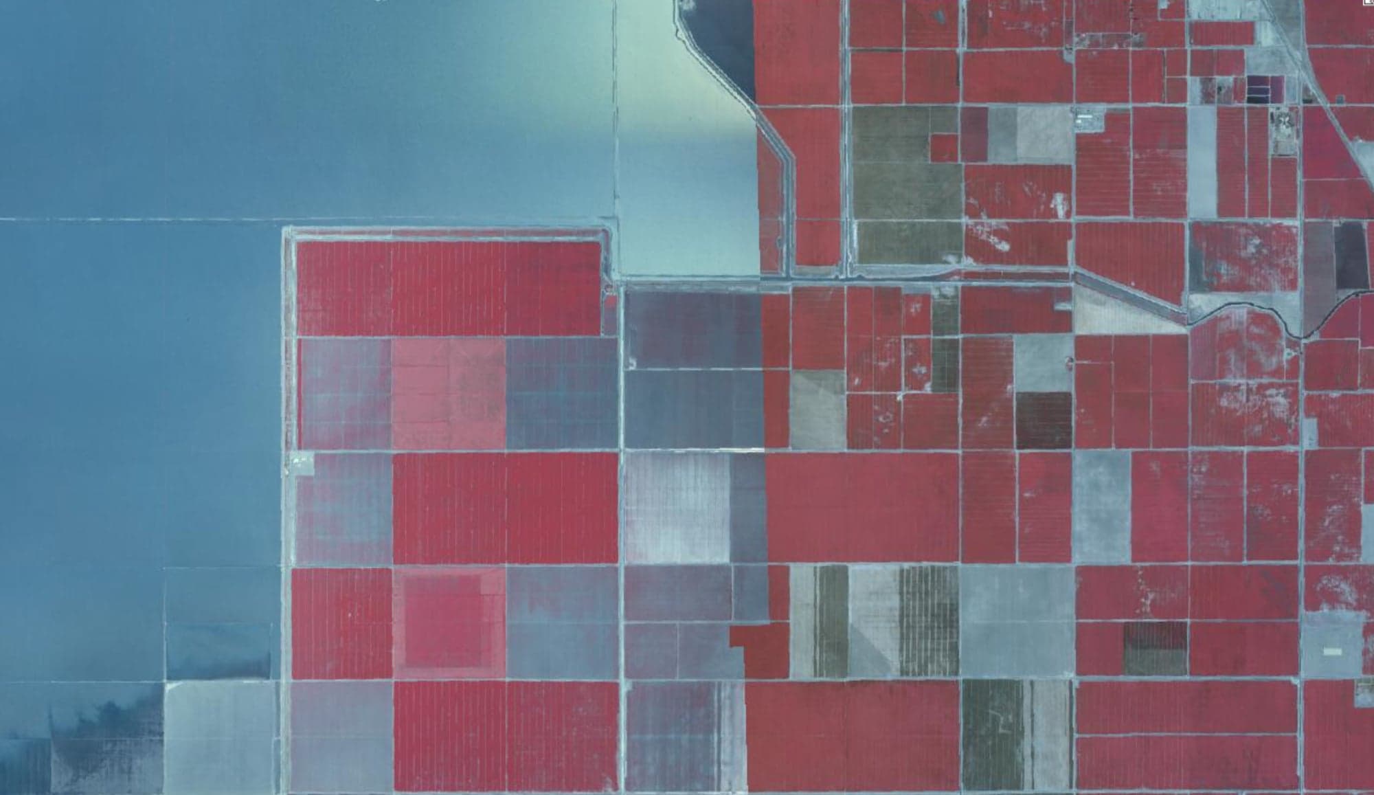 Tulare Lake and surrounding farmland, 1984